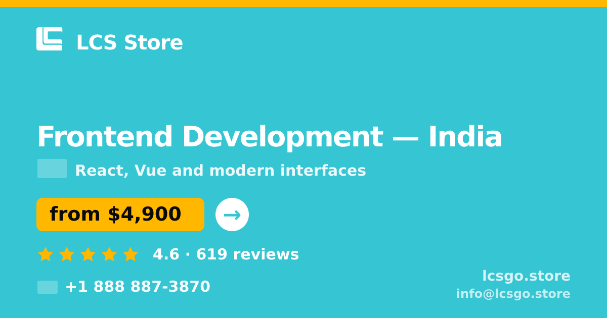 Frontend Development in Chennai — from $2,900, rated 4.6/5 by 1130 clients. LCS Store.