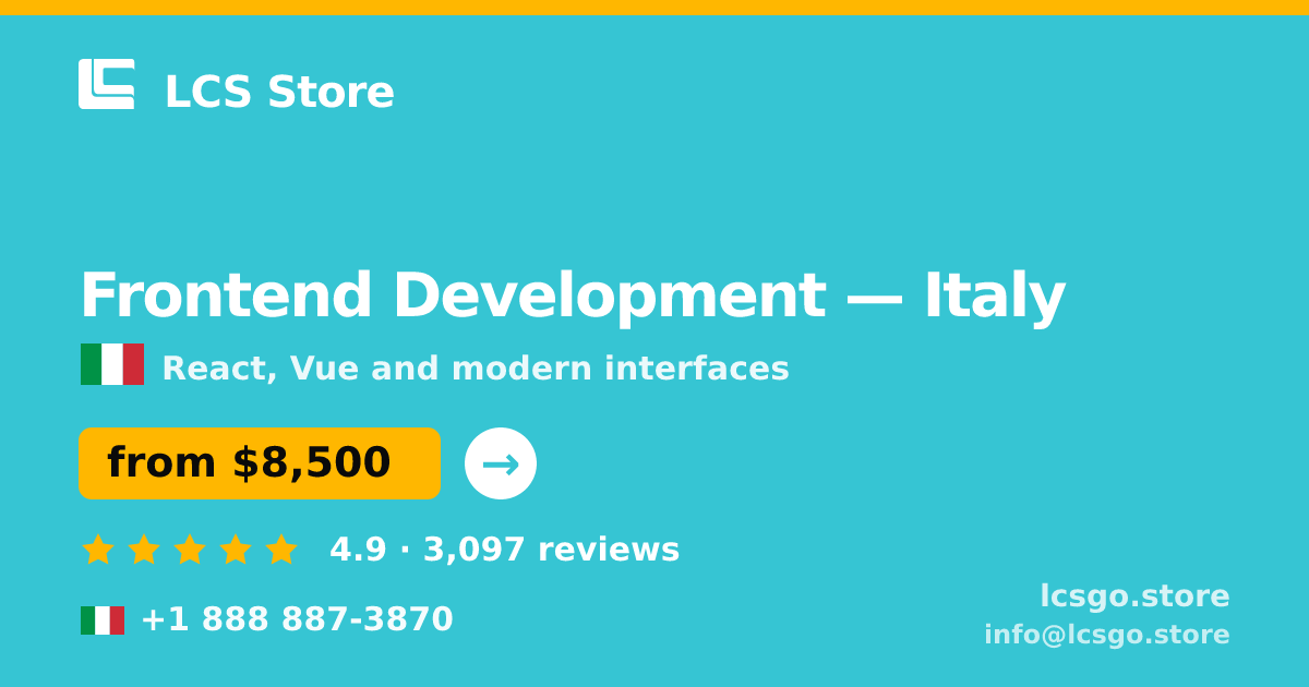 Frontend Development in Naples — from $9,200, rated 5/5 by 2442 clients. LCS Store.