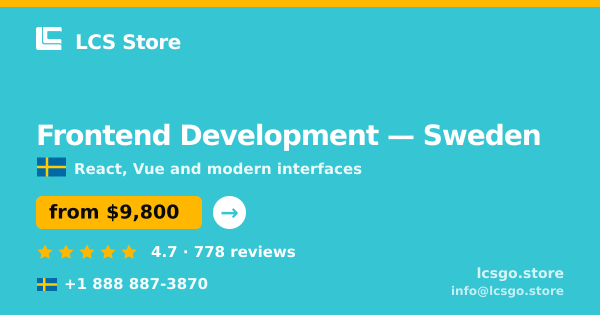 Frontend Development in Stockholm — from $11,000, rated 4.6/5 by 1867 clients. LCS Store.