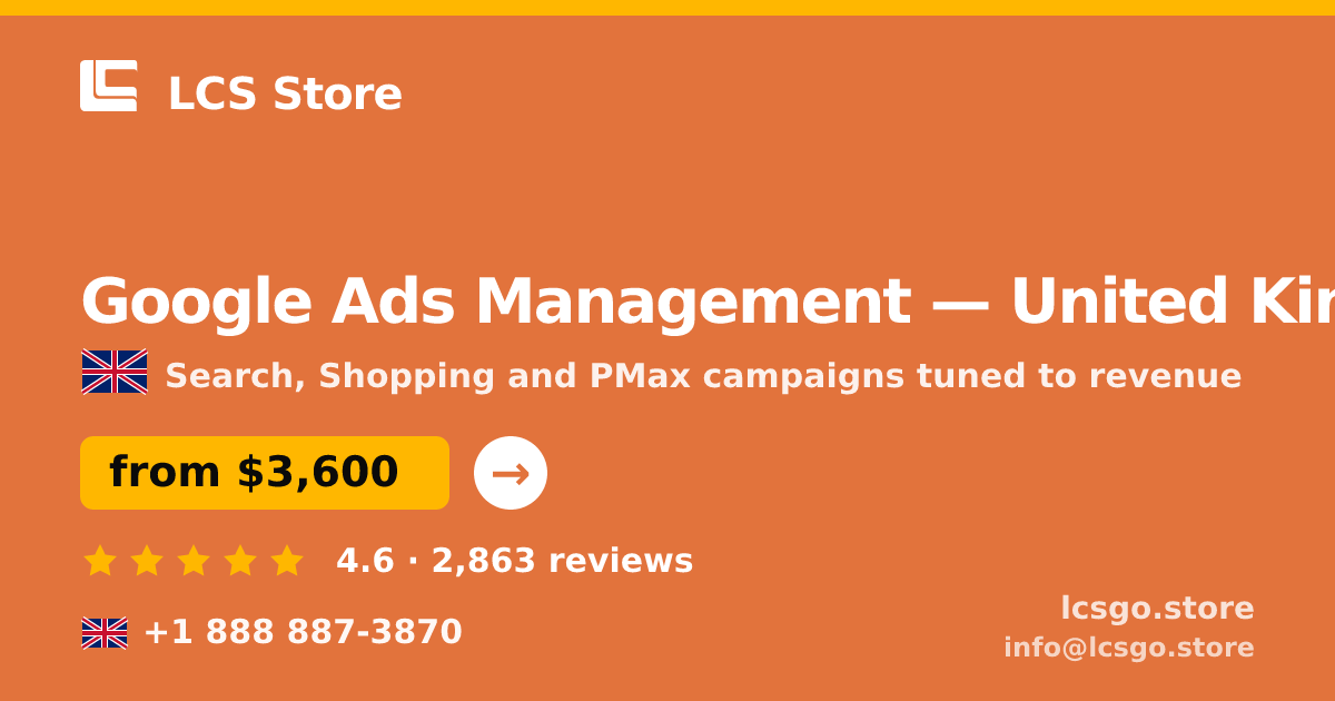 Google Ads Management in Liverpool — from $2,300/mo, rated 4.9/5 by 480 clients. LCS Store.