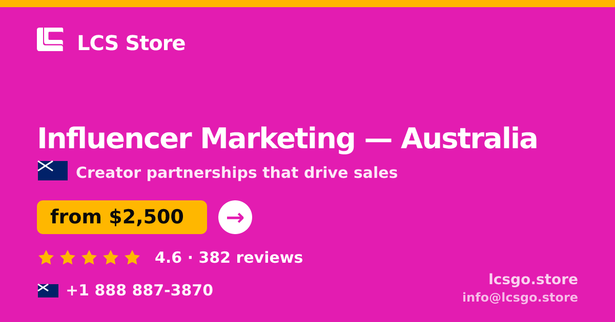 Influencer Marketing in Melbourne — from $2,200/mo, rated 4.9/5 by 2705 clients. LCS Store.