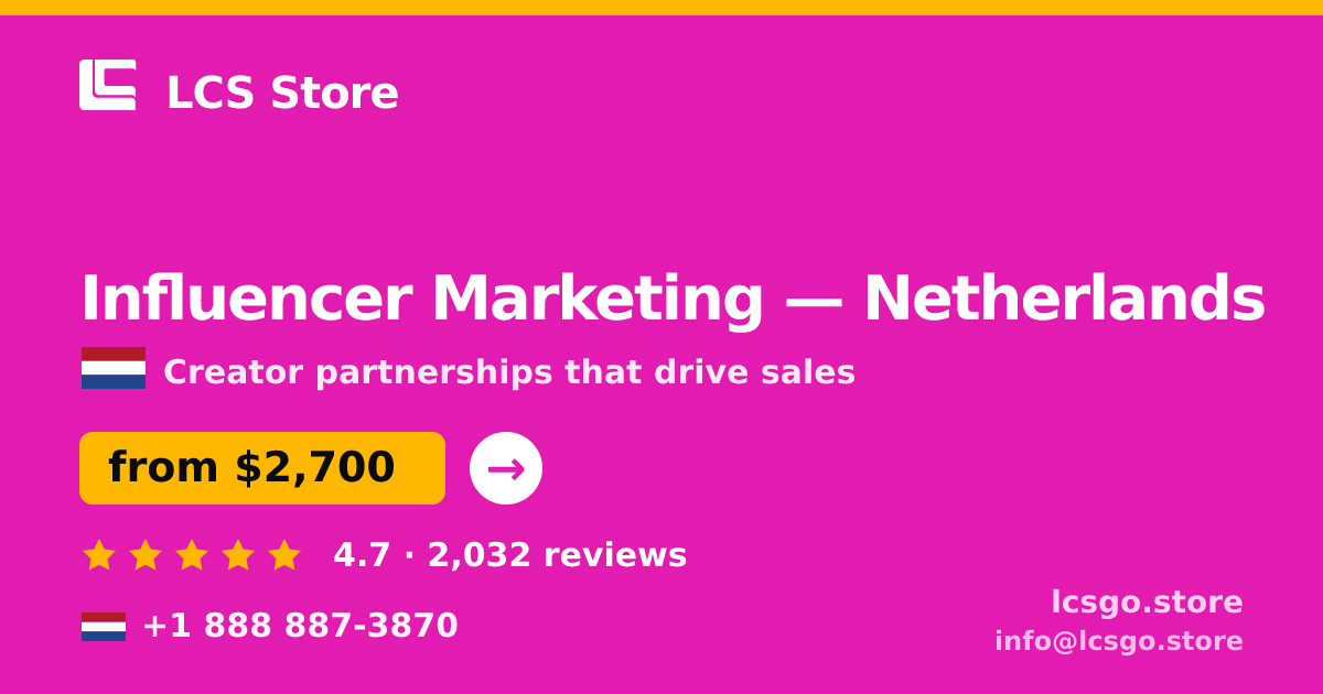 Influencer Marketing in Amsterdam — from $3,000/mo, rated 5/5 by 732 clients. LCS Store.