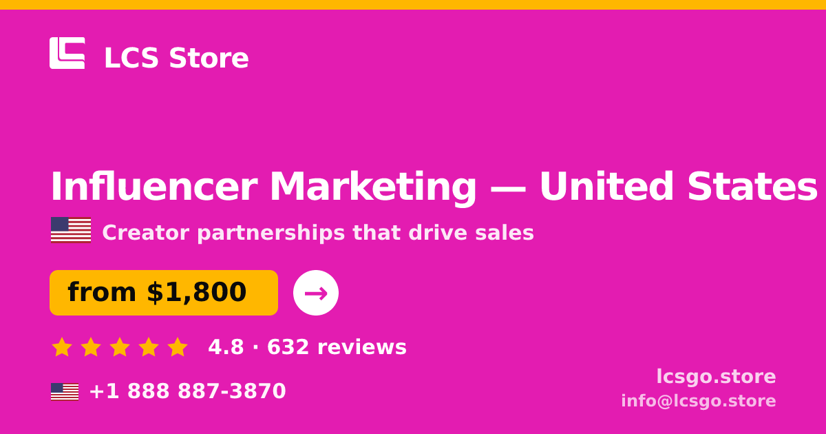 Influencer Marketing in Miami — from $2,800/mo, rated 4.8/5 by 1314 clients. LCS Store.