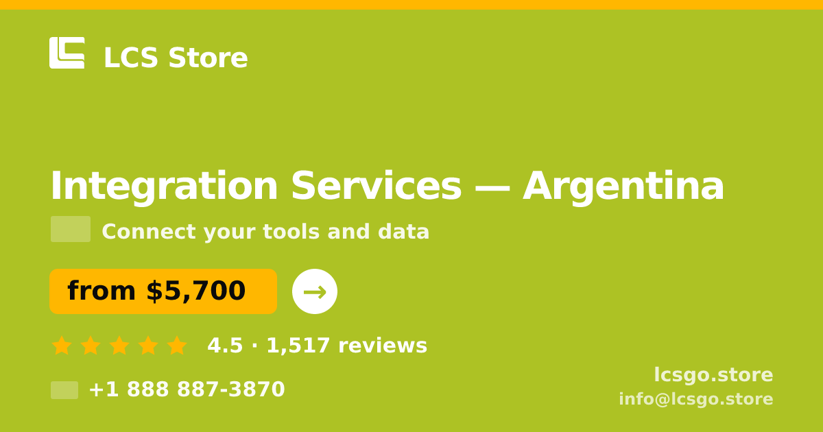 Integration Services in Argentina — from $5,700, rated 4.5/5 by 1517 clients. LCS Store.