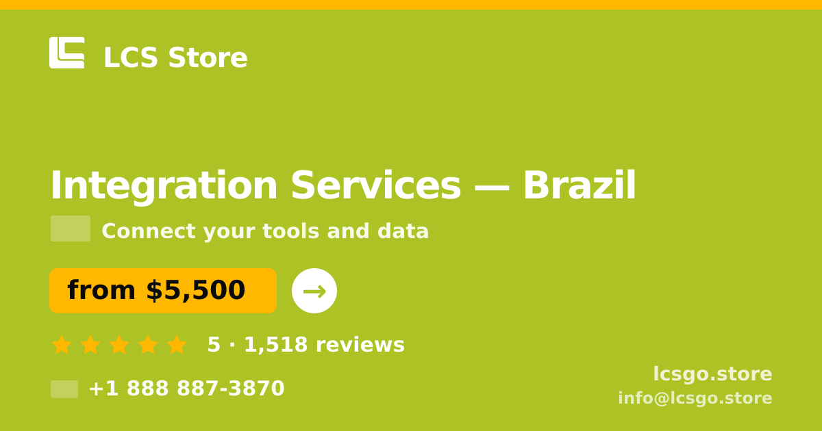 Integration Services in São Paulo — from $3,300, rated 4.9/5 by 650 clients. LCS Store.