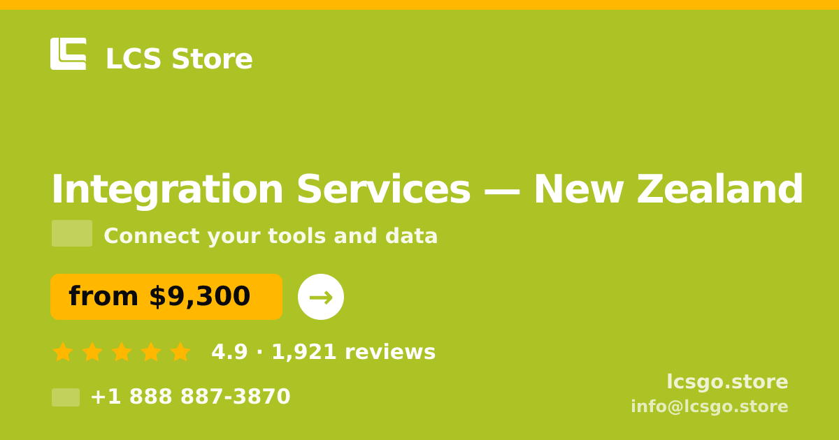 Integration Services in Wellington — from $8,000, rated 4.9/5 by 1789 clients. LCS Store.