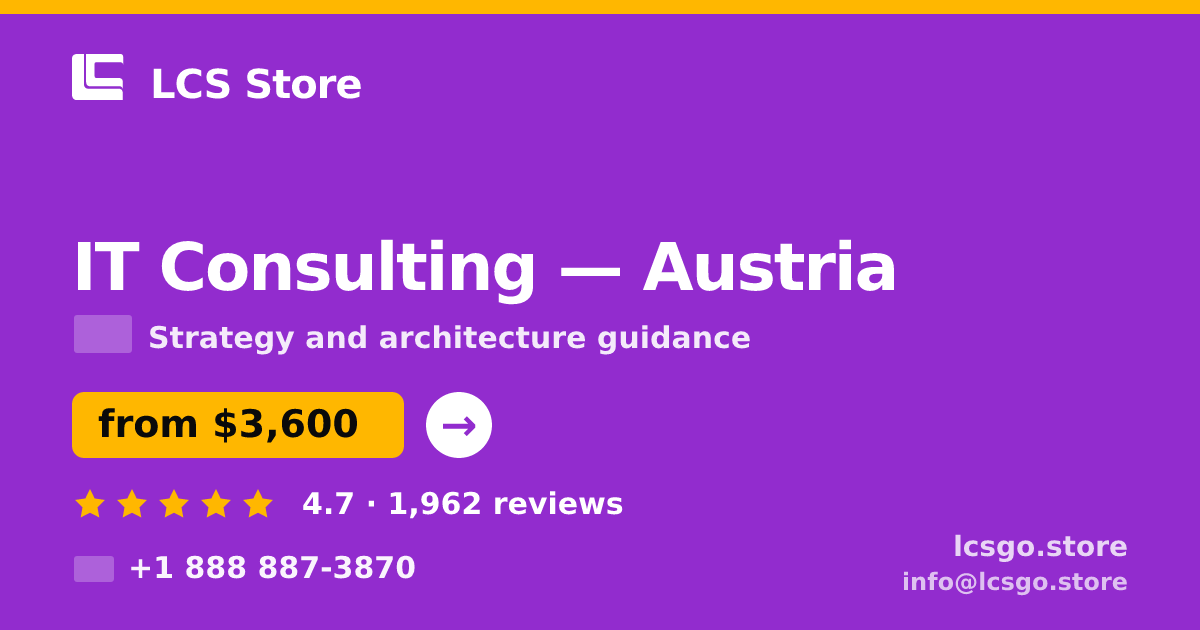 IT Consulting in Vienna — from $4,300, rated 4.8/5 by 1582 clients. LCS Store.