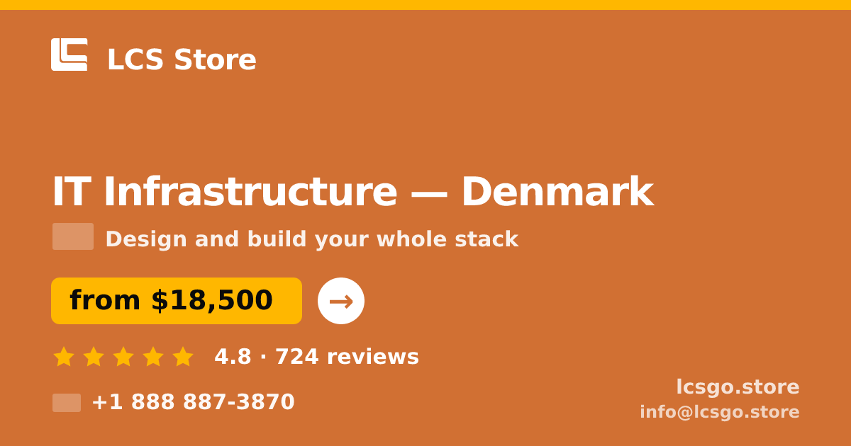 IT Infrastructure in Denmark — from $18,500, rated 4.8/5 by 724 clients. LCS Store.