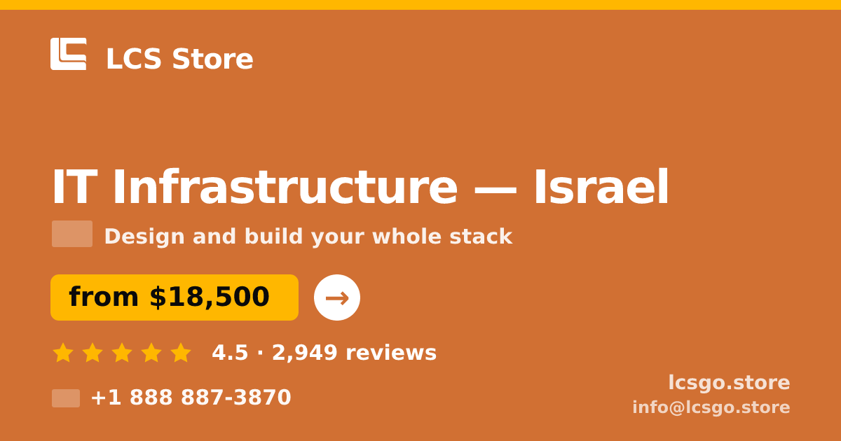 IT Infrastructure in Tel Aviv — from $25,000, rated 4.8/5 by 1297 clients. LCS Store.
