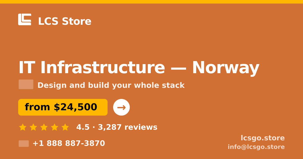IT Infrastructure in Norway — from $24,500, rated 4.5/5 by 3287 clients. LCS Store.