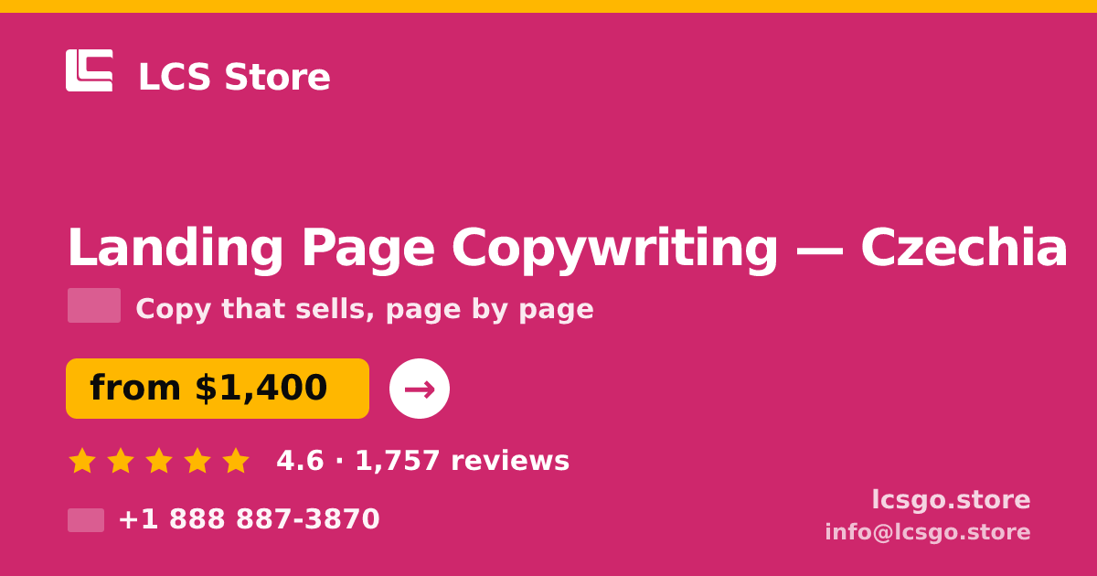 Landing Page Copywriting in Czechia — from $1,400, rated 4.6/5 by 1757 clients. LCS Store.