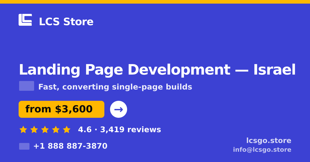 Landing Page Development in Haifa — from $3,100, rated 4.5/5 by 1147 clients. LCS Store.