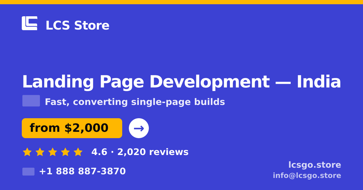 Landing Page Development in Chennai — from $1,000, rated 4.7/5 by 981 clients. LCS Store.