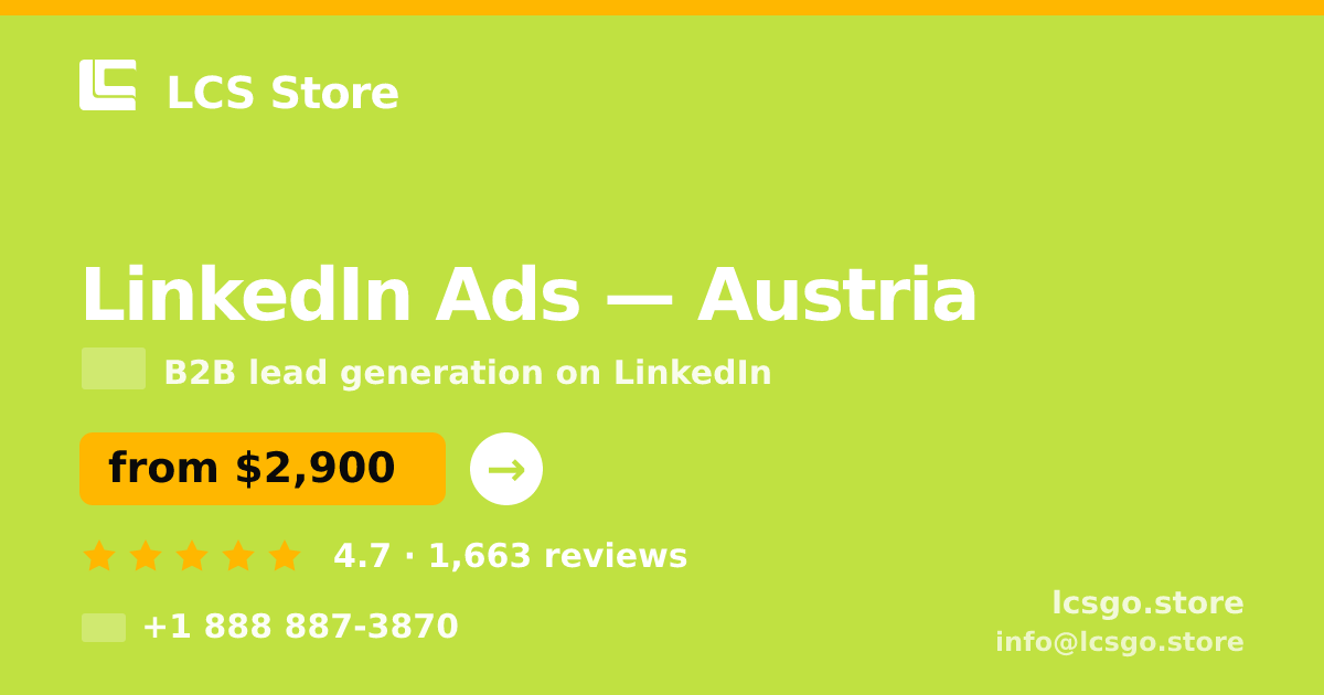 LinkedIn Ads in Linz — from $3,800/mo, rated 4.5/5 by 1156 clients. LCS Store.