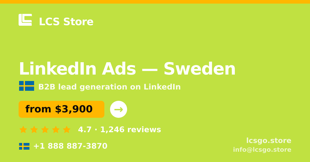 LinkedIn Ads in Gothenburg — from $3,800/mo, rated 4.7/5 by 1828 clients. LCS Store.