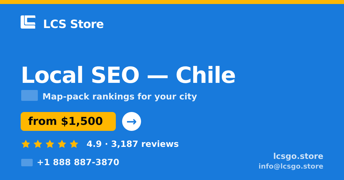 Local SEO in Santiago — from $1,000/mo, rated 5/5 by 3101 clients. LCS Store.