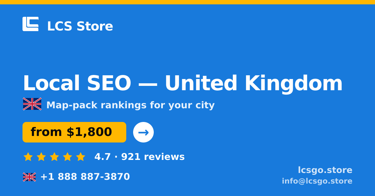 Local SEO in London — from $2,500/mo, rated 5/5 by 2343 clients. LCS Store.