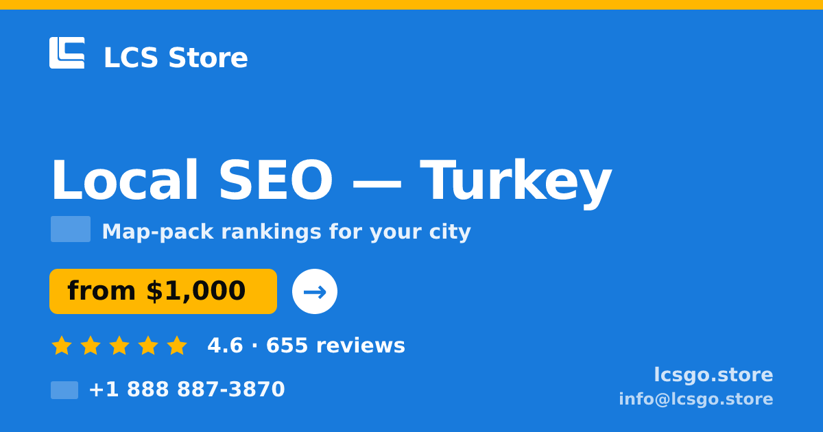Local SEO in İzmir — from $650/mo, rated 4.5/5 by 2785 clients. LCS Store.