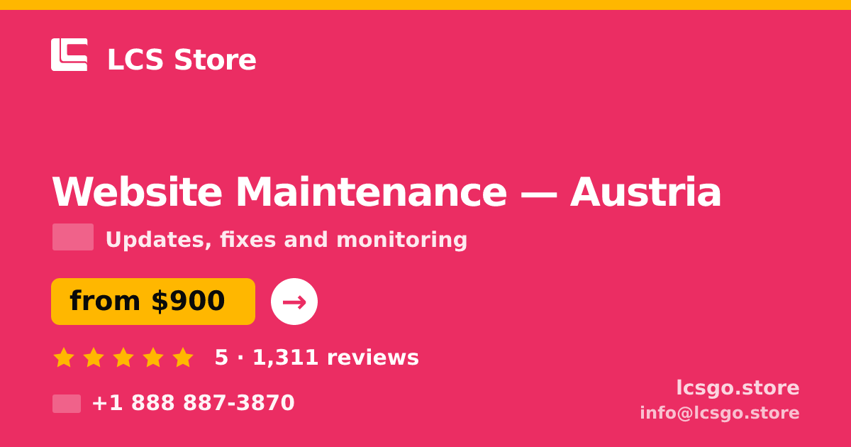 Website Maintenance in Graz — from $800/mo, rated 4.8/5 by 1614 clients. LCS Store.