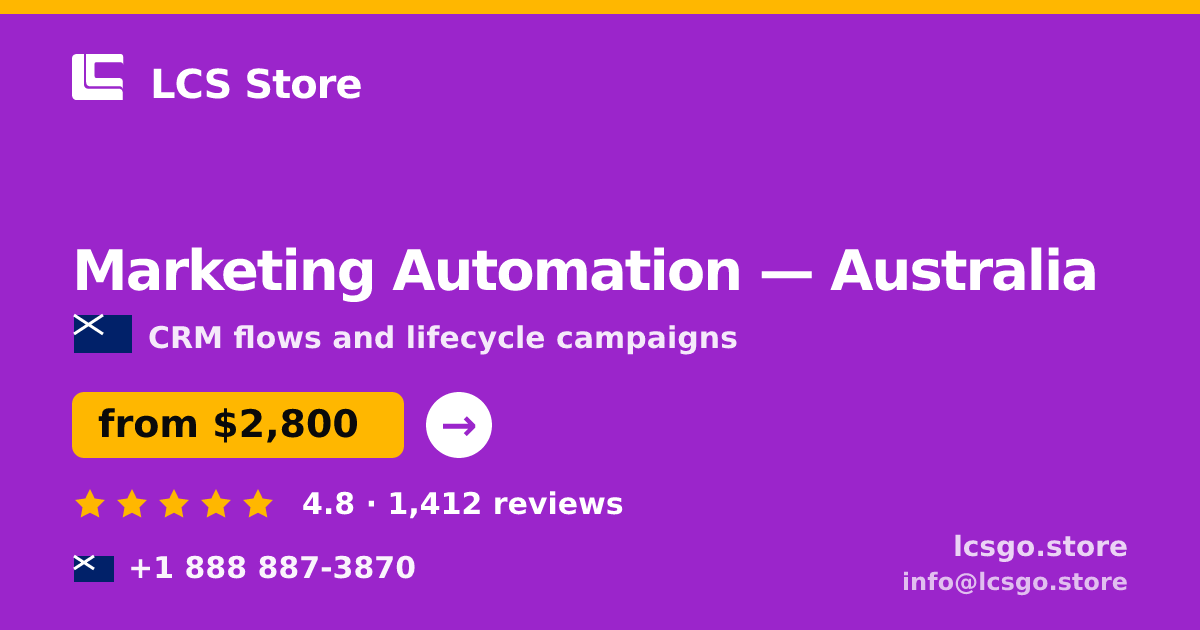Marketing Automation in Australia — from $2,800/mo, rated 4.8/5 by 1412 clients. LCS Store.