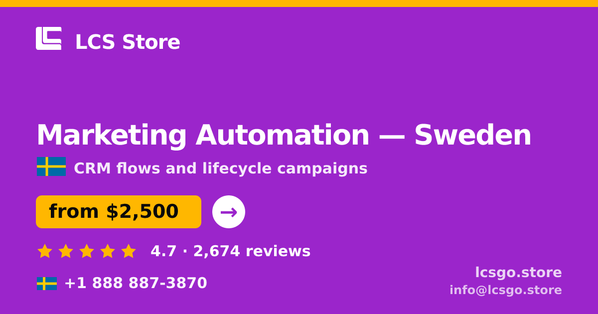 Marketing Automation in Malmö — from $2,900/mo, rated 4.7/5 by 1793 clients. LCS Store.