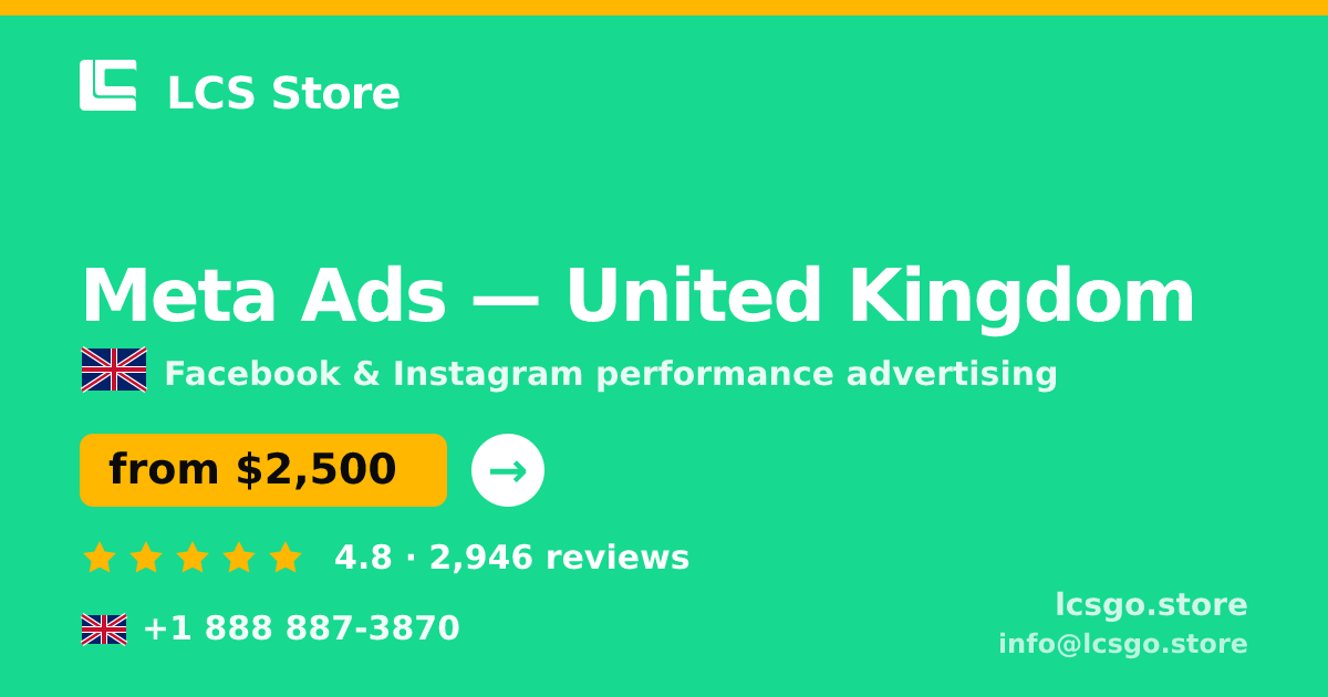 Meta Ads in Glasgow — from $2,700/mo, rated 4.7/5 by 1779 clients. LCS Store.