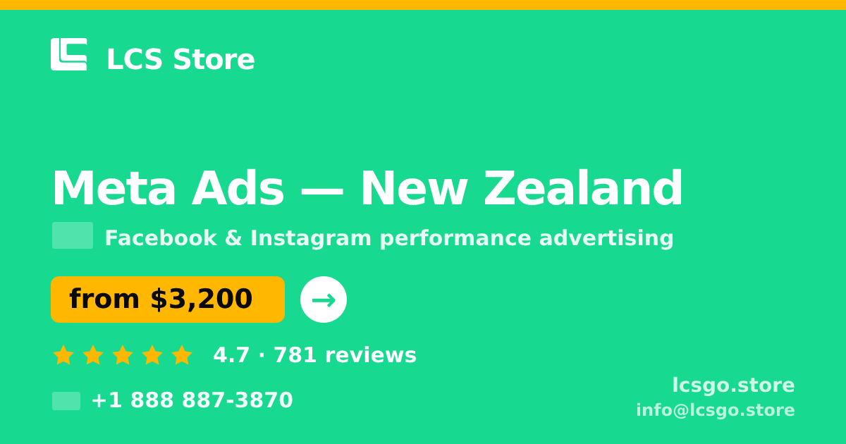 Meta Ads in Auckland — from $2,300/mo, rated 4.6/5 by 1669 clients. LCS Store.
