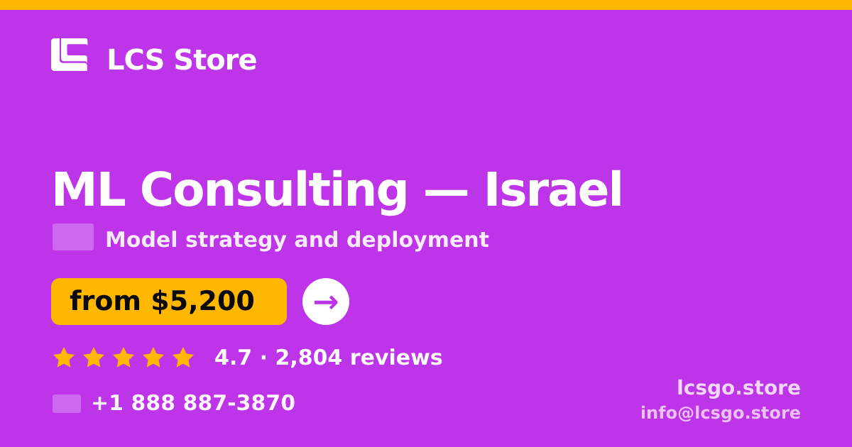 ML Consulting in Jerusalem — from $6,000, rated 4.8/5 by 1071 clients. LCS Store.