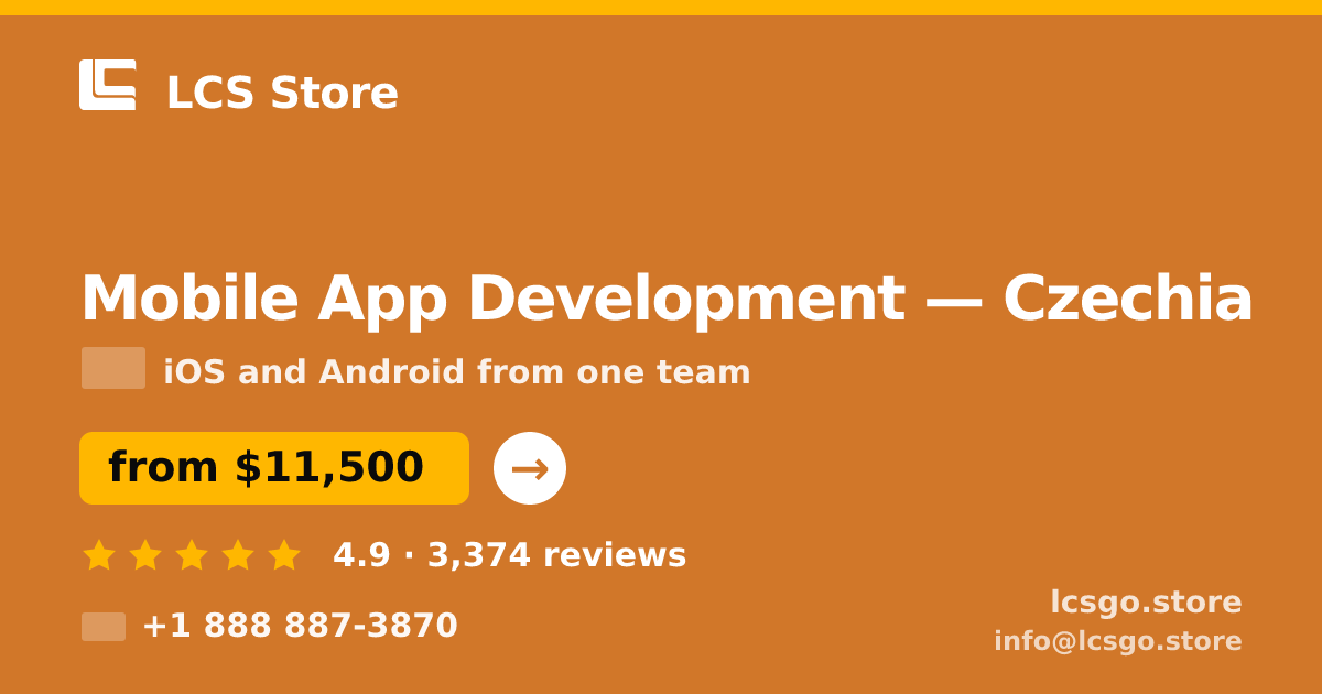 Mobile App Development in Czechia — from $11,500, rated 4.9/5 by 3374 clients. LCS Store.