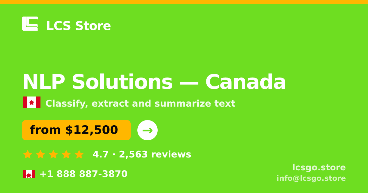 NLP Solutions in Canada — from $12,500, rated 4.7/5 by 2563 clients. LCS Store.