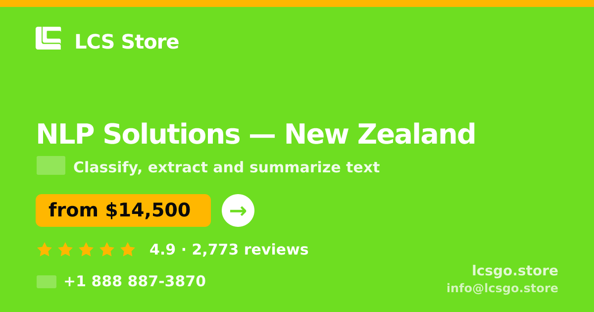 NLP Solutions in Auckland — from $12,500, rated 4.8/5 by 1003 clients. LCS Store.