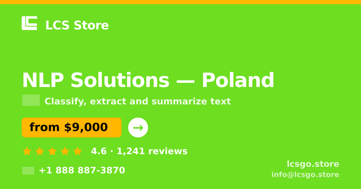 NLP Solutions in Poland — from $9,000, rated 4.6/5 by 1241 clients. LCS Store.
