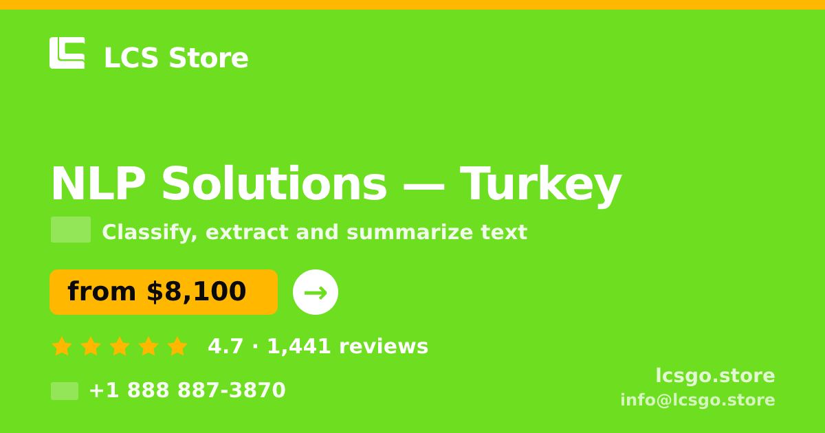 NLP Solutions in İzmir — from $5,000, rated 4.9/5 by 694 clients. LCS Store.