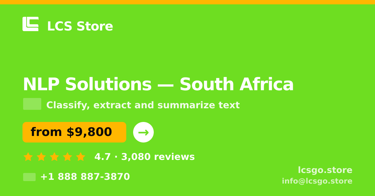 NLP Solutions in South Africa — from $9,800, rated 4.7/5 by 3080 clients. LCS Store.
