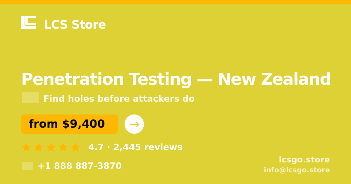 Penetration Testing in Christchurch — from $10,500, rated 4.8/5 by 1034 clients. LCS Store.