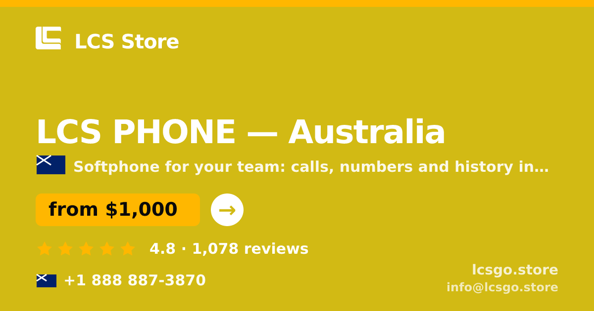 LCS PHONE in Australia — from $1,000/mo, rated 4.8/5 by 1078 clients. LCS Store.