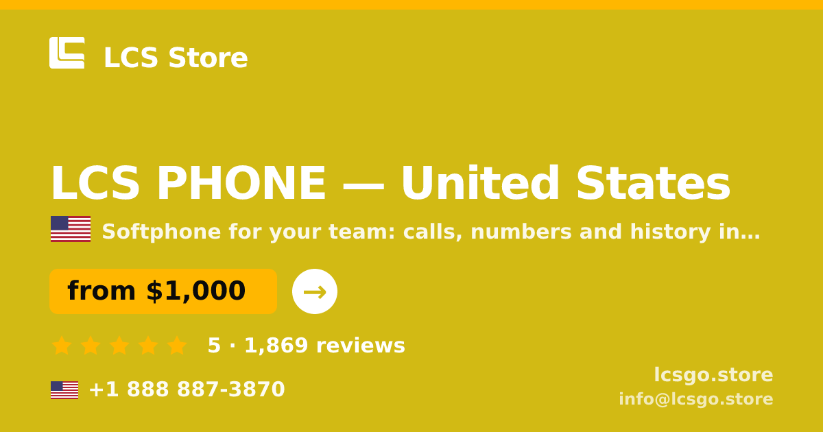 LCS PHONE in United States — from $1,000/mo, rated 5/5 by 1869 clients. LCS Store.