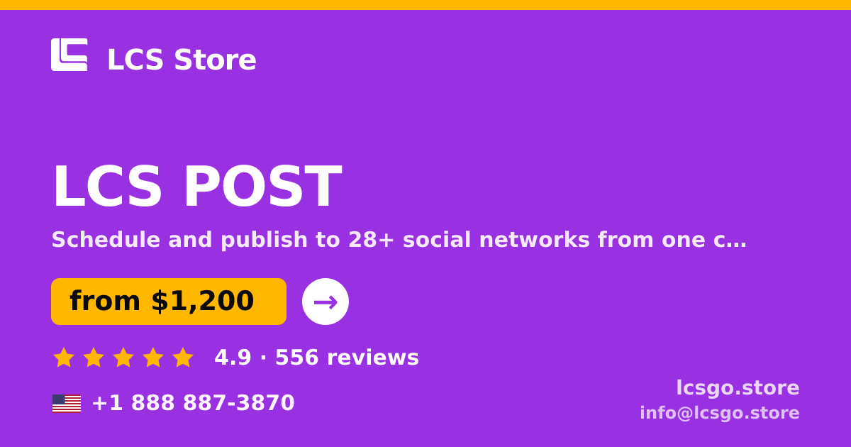 LCS POST in the USA — from $1,200/mo, rated 4.9/5 by 556 clients. LCS Store.