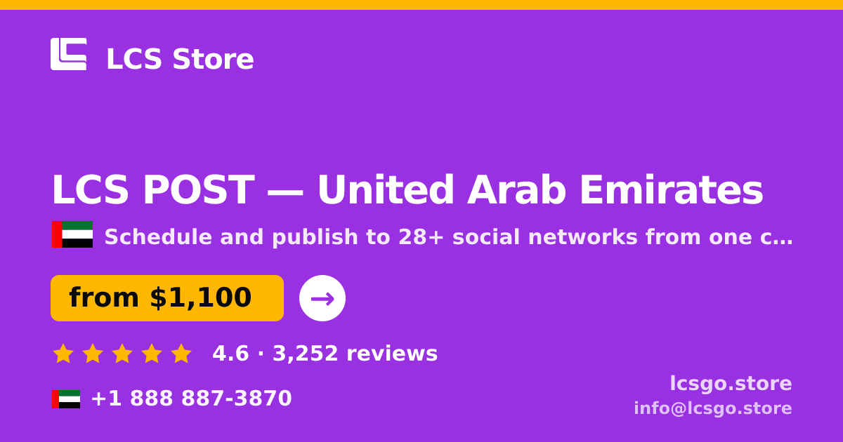 LCS POST in United Arab Emirates — from $1,100/mo, rated 4.6/5 by 3252 clients. LCS Store.
