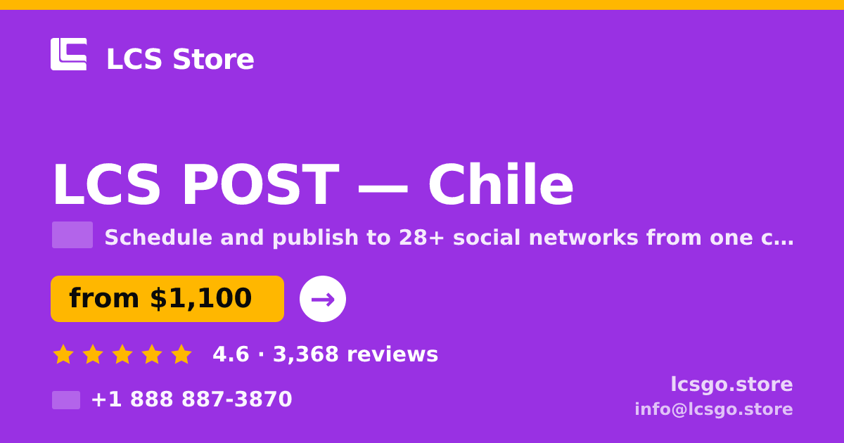 LCS POST in Chile — from $1,100/mo, rated 4.6/5 by 3368 clients. LCS Store.