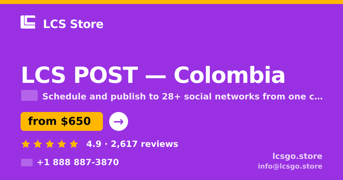 LCS POST in Colombia — from $650/mo, rated 4.9/5 by 2617 clients. LCS Store.