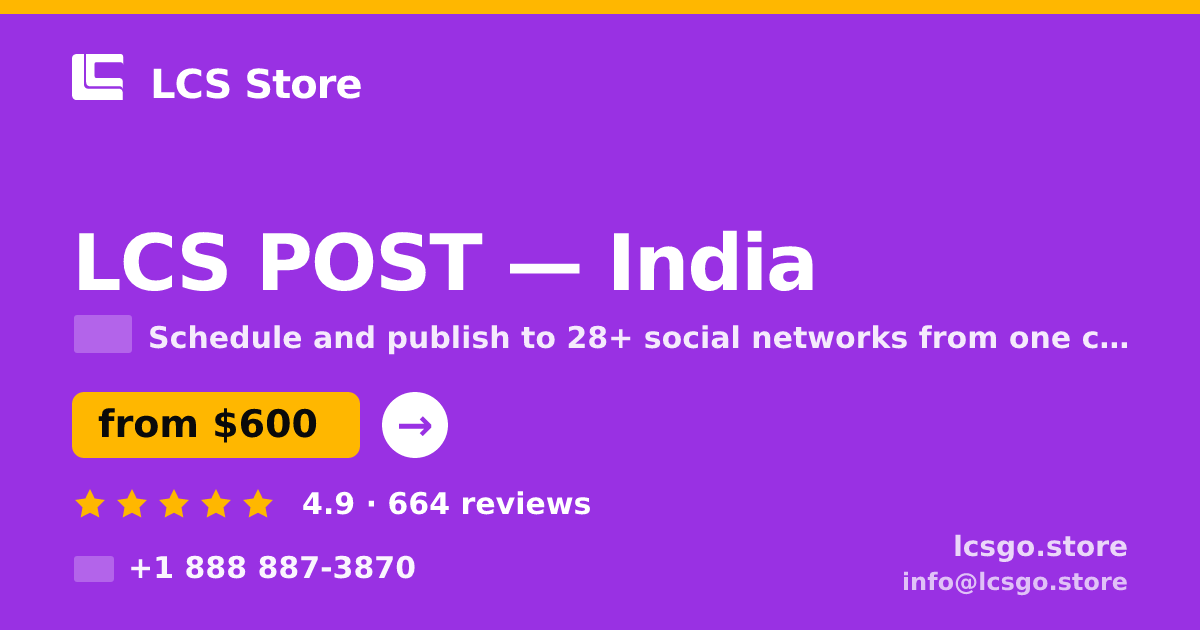 LCS POST in India — from $600/mo, rated 4.9/5 by 664 clients. LCS Store.