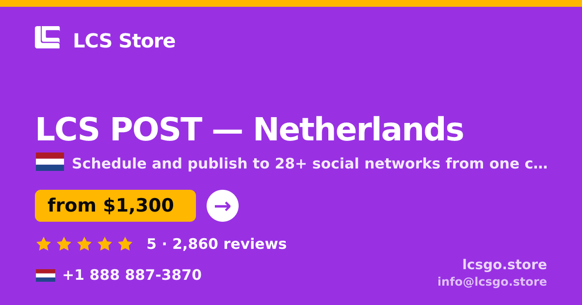 LCS POST in Amsterdam — from $1,600/mo, rated 4.5/5 by 1087 clients. LCS Store.