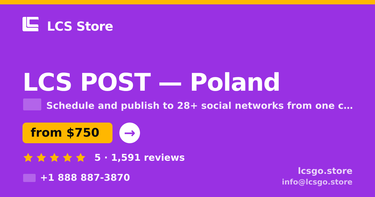 LCS POST in Poland — from $750/mo, rated 5/5 by 1591 clients. LCS Store.