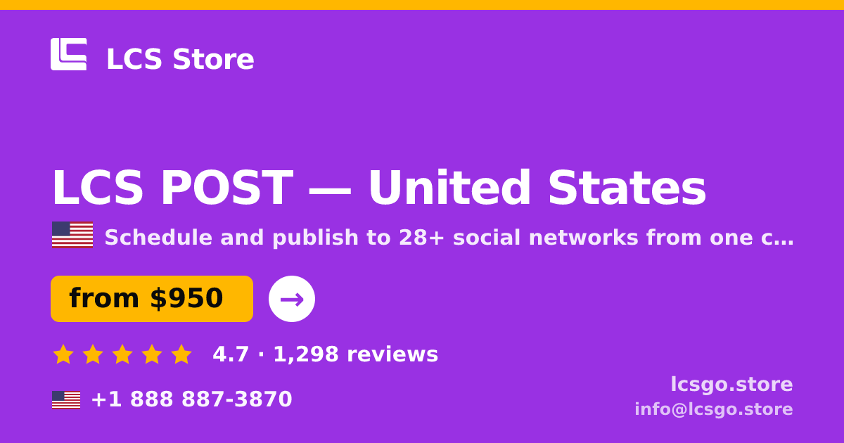LCS POST in United States — from $950/mo, rated 4.7/5 by 1298 clients. LCS Store.
