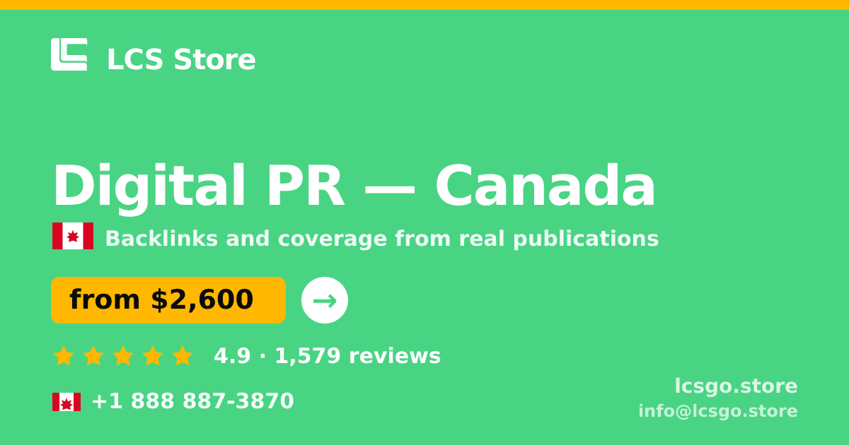 Digital PR in Montreal — from $2,400/mo, rated 4.7/5 by 2097 clients. LCS Store.