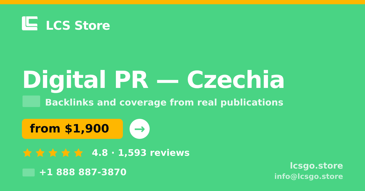 Digital PR in Czechia — from $1,900/mo, rated 4.8/5 by 1593 clients. LCS Store.