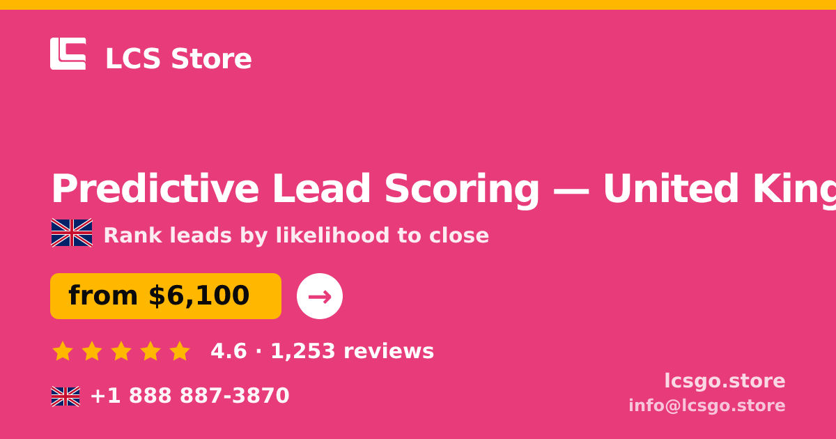 Predictive Lead Scoring in Glasgow — from $4,400, rated 4.6/5 by 967 clients. LCS Store.