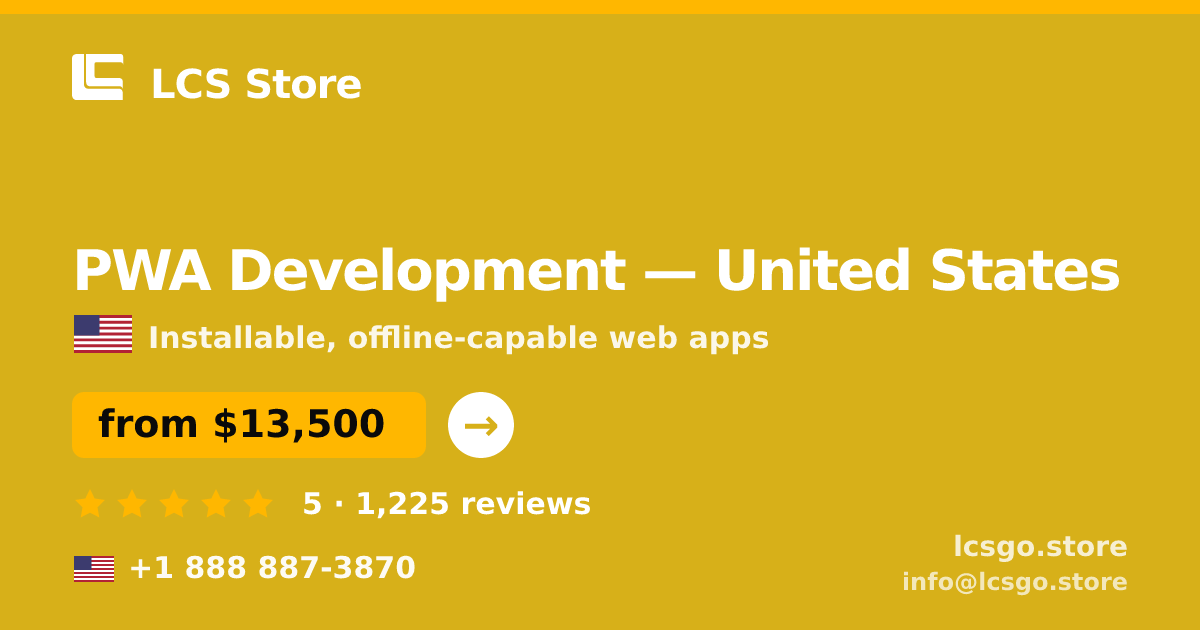 PWA Development in Dallas — from $12,500, rated 4.6/5 by 1055 clients. LCS Store.