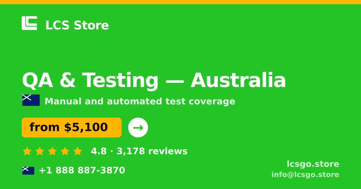 QA & Testing in Australia — from $5,100, rated 4.8/5 by 3178 clients. LCS Store.